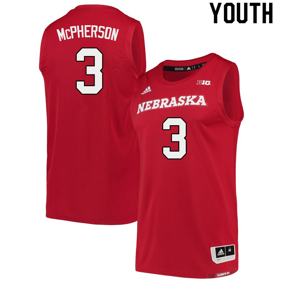 Youth #3 Quaran McPherson Nebraska Cornhuskers College Basketball Jerseys Sale-Scarlet